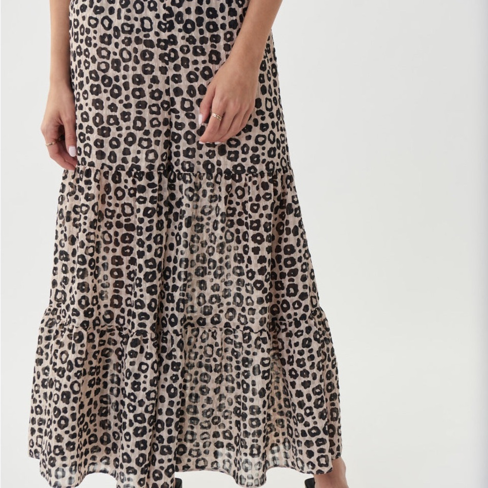 Joseph Ribkoff Black and White Tiered Wide Leg Pant